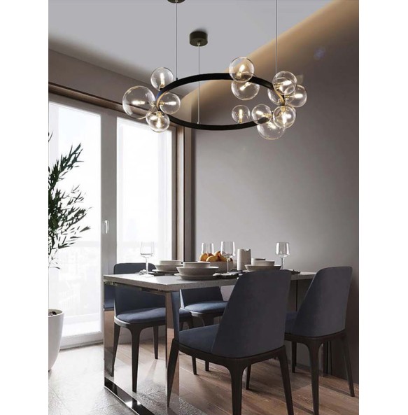 Nordic Style LED Lustre Pendant Light Home Decor American Industrial Style Modern Suspension Hanging Lamp Living Room Bedroom