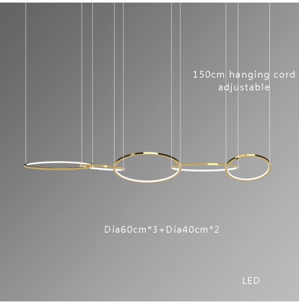 Modern Luxury Stainless Steel Silicone Pendant Lamp Gold Round Lustres Led Home Decoration Dining Table Hanging Lamps 2024