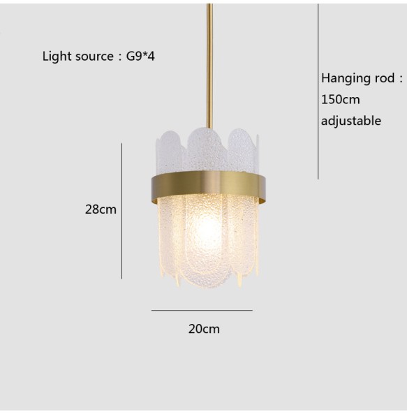 Light Luxury Glass Pendant Light for Ceiling Glass Lustres Lampara Clear Led Chandelier Lighting Home Decor Lampe for Bedroom