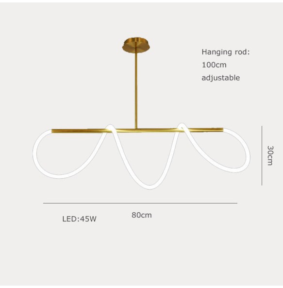 Postmodern LED Gold Silicone Tube Pendant Light Long Hanglamp Home Decor Dining Room Led Long Pipe Ceiling Chandelier