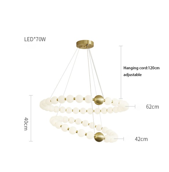 LED Modern Suspension Ivory White Pearl Necklace Shaped Pendant Light Room Decor Ball Hanging Lamp Home Decor Light Fixture