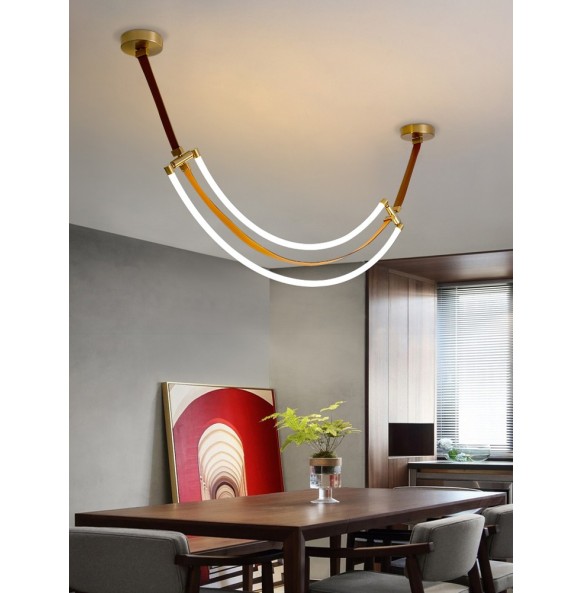 Luxury Leather Silicone Hanglamp Bar Kitchen Island Ceiling Chandelier Luminária Home Decor Lustres Dining Room Lampara 2024