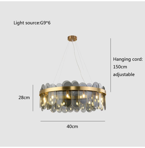 Light Luxury Glass Pendant Light for Ceiling Glass Lustres Lampara Clear Led Chandelier Lighting Home Decor Lampe for Bedroom