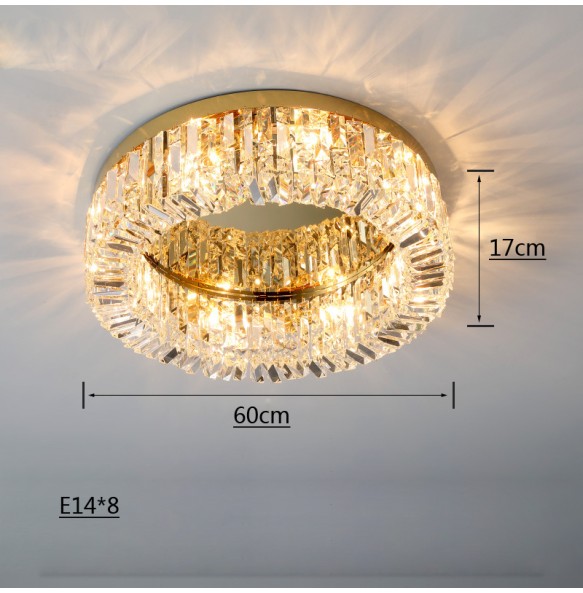 Luxury Gold Crystal Ceiling Pendant Lights Led Home Decoration Hanging Lamps Cristal Lustres over Dining Table Lamparas