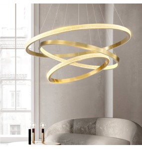 Modern Round Ring Led Pendant Lights Dimmable for Bedroom Dining Living Room Designer Chandelier Home Decor Lusters Luminaires