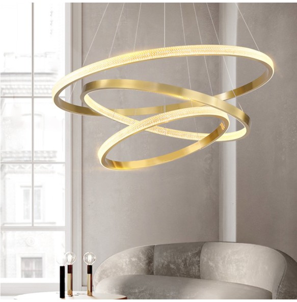 Modern Round Ring Led Pendant Lights Dimmable for Bedroom Dining Living Room Designer Chandelier Home Decor Lusters Luminaires