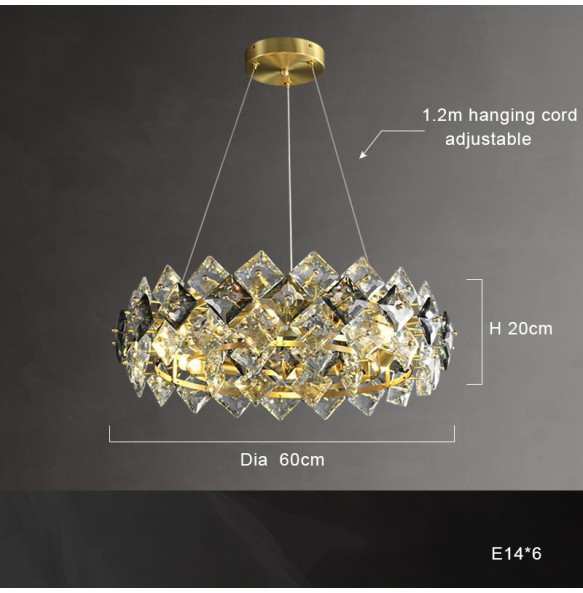 Luxury Cristal Salon Lustres Crystal Led Pendant Lights Home Decor Lamps Decoration Maison Chandelier lampara for Foyer Villa