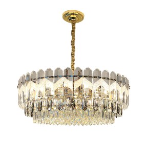 2024 Striped Crystal Pendant Light Luxury Hanging Lamp Light Fixture Lustre Home Appliance For Home Decor