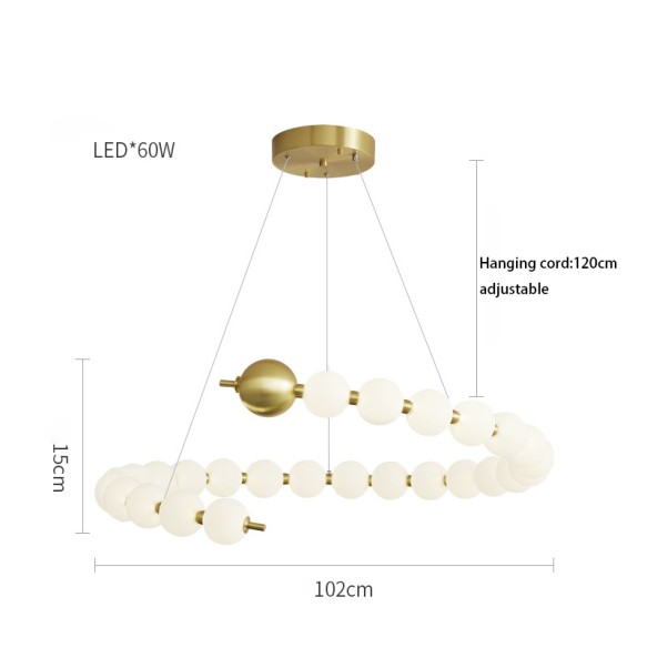 LED Modern Suspension Ivory White Pearl Necklace Shaped Pendant Light Room Decor Ball Hanging Lamp Home Decor Light Fixture