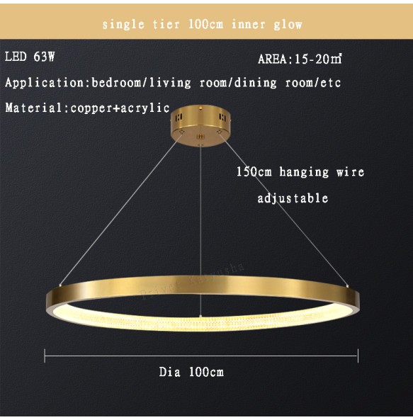 Modern Round Ring Led Pendant Lights Dimmable for Bedroom Dining Living Room Designer Chandelier Home Decor Lusters Luminaires