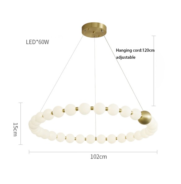 LED Modern Suspension Ivory White Pearl Necklace Shaped Pendant Light Room Decor Ball Hanging Lamp Home Decor Light Fixture