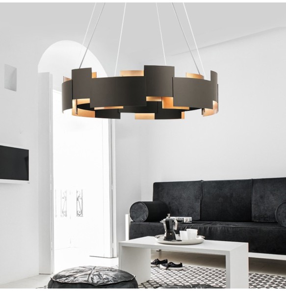 Light Luxury Home Decor Post Modern Black Gold LED Pendant Light Nordic Style Hanging Lamp Restaurant Cafe Hotel