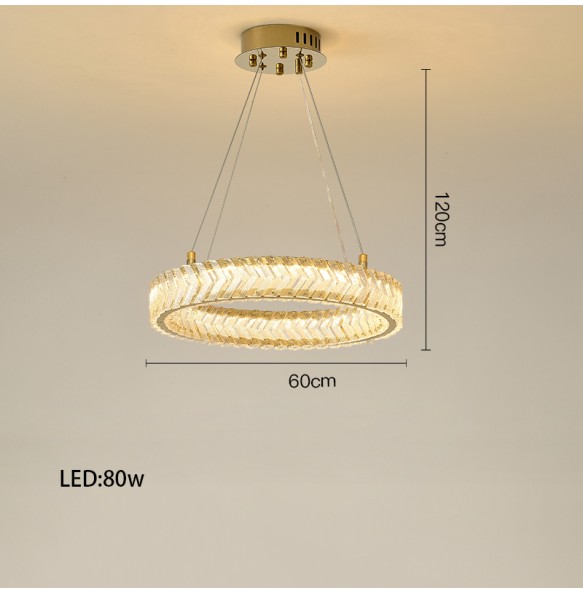 Modern Suspension Arrow Shaped Crystal Gold Round 2024 New Trend Pendant Light Dimmable LED Home Decor Appliance Lobby