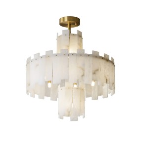 Postmodern LED Natural Marble Pendant Light Home Decor Elegant Suspension Luminaire Lustre Living Room Villa Chandelier