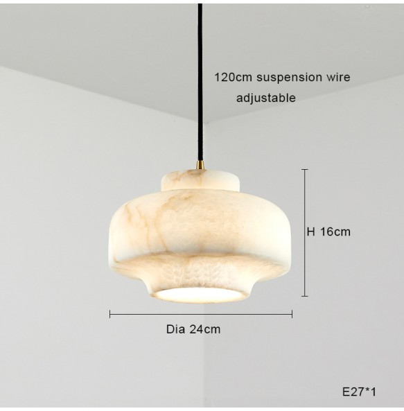 Small Spanish Natural Marble Pendant Light Modern Minimalist Led 2024 Marble Hanglamp Decor Restaurant Dining Room Light Fixture