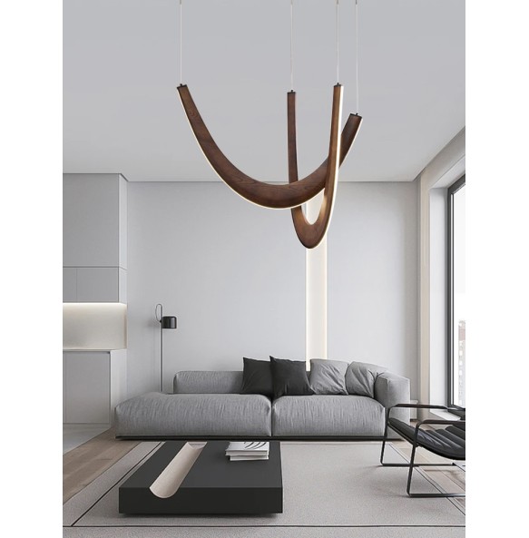 Modern Wooden Pendant Light Solid Wood Ceiling Chandelier 2024 Art Decor Hanglamp Luxury Lustres for Living Room Villa Duplex