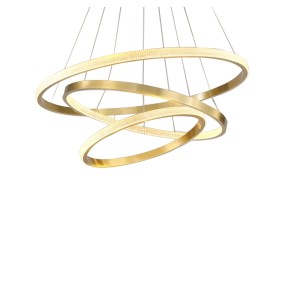 Creative 2024 Modern Led Pendant Lights Home Decor Lighting Brass Rings Chandelier Lighting Hanging Lamps for Living Dining Room