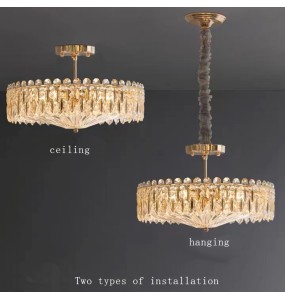 Nordic New Ceiling and Hanging Led Lamps Dimmable Home Decor Lustre Chandelier with Crystals Luxury Pendant Light for Villa