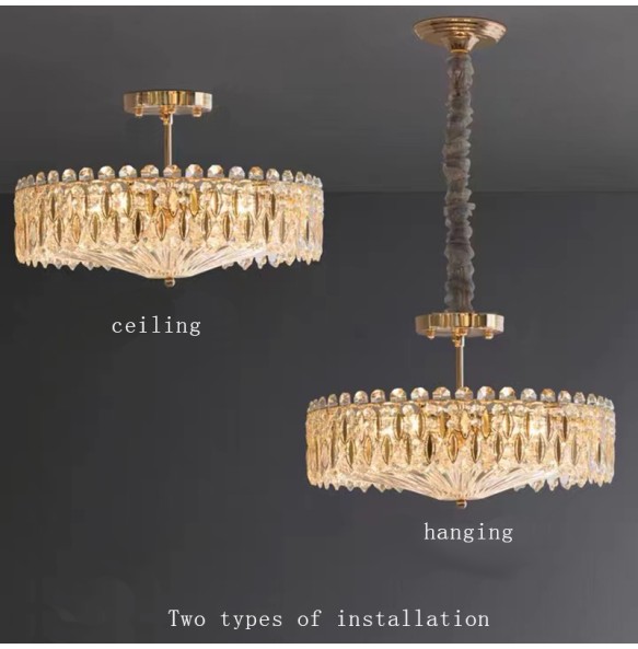 Nordic New Ceiling and Hanging Led Lamps Dimmable Home Decor Lustre Chandelier with Crystals Luxury Pendant Light for Villa