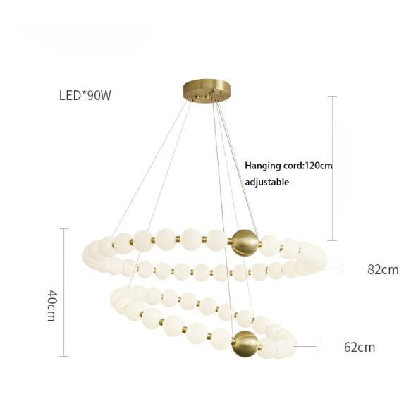 LED Modern Suspension Ivory White Pearl Necklace Shaped Pendant Light Room Decor Ball Hanging Lamp Home Decor Light Fixture