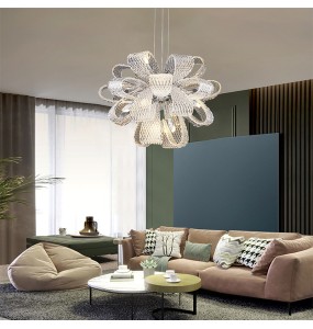 Modern Glass Pinecone Shape Hanging Lamp Art Decor LED Hanglamp Pendant Light Luxury Home Decor Living Room Luxury Chandelier