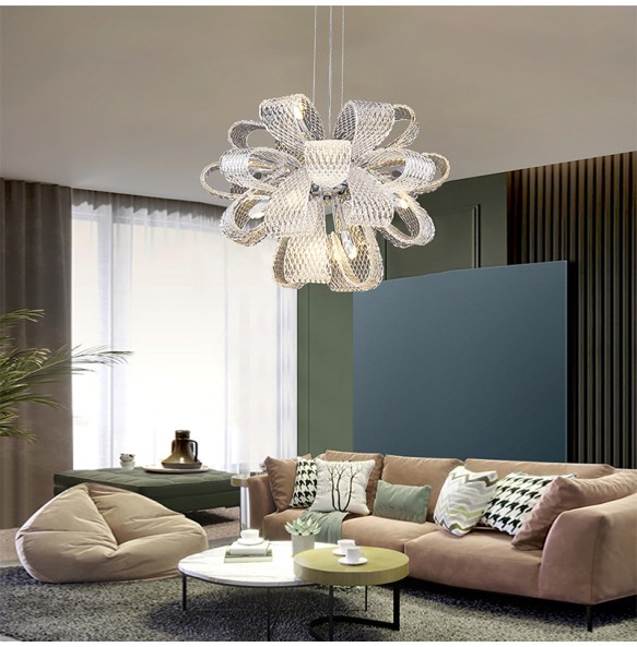 Modern Glass Pinecone Shape Hanging Lamp Art Decor LED Hanglamp Pendant Light Luxury Home Decor Living Room Luxury Chandelier