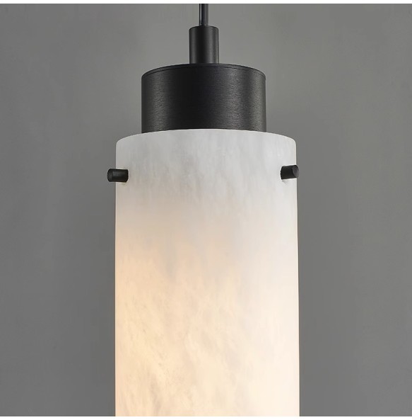 Modern Home Decoration Cylinder Marble Pendant Light Black Gold Marble Hanging Lamp for Ceiling Bedside Dining Room Lustres