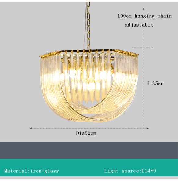 Lustre Glass Hanging Lamp Dimmable LED Modern Suspension Light Luxury Pendant Light Home Decor Appliance Restaurant Hotel