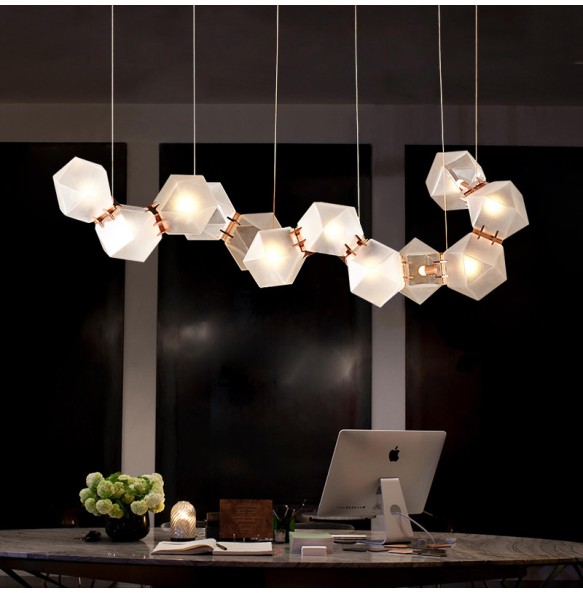 Minimalist Glass Pendant Lights Led Art Decor Long Lamp Chandelier 2024 Suspension Luminaires Lustres for Dining Room Table