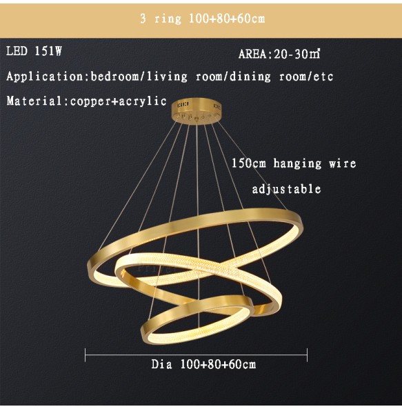 Modern Round Ring Led Pendant Lights Dimmable for Bedroom Dining Living Room Designer Chandelier Home Decor Lusters Luminaires