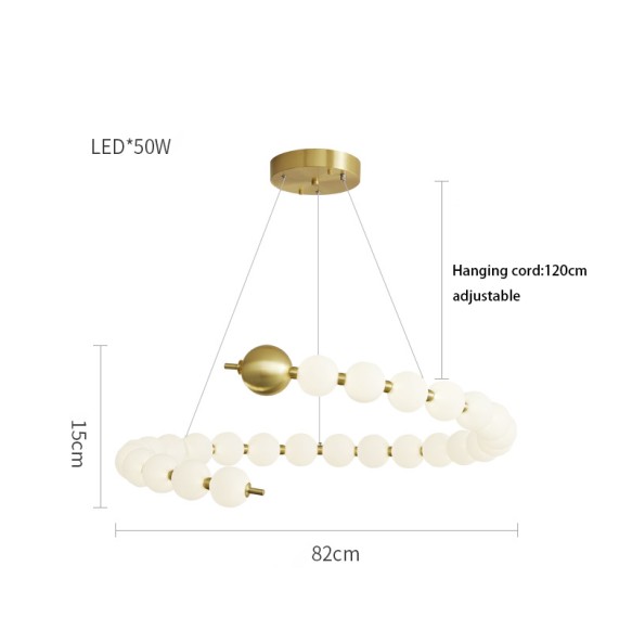 LED Modern Suspension Ivory White Pearl Necklace Shaped Pendant Light Room Decor Ball Hanging Lamp Home Decor Light Fixture