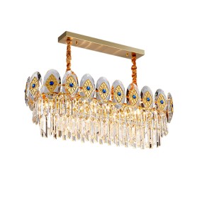 Crystal Lustre Gold Classic Suspension Dimmable LED Hanging Lamp Light Fixture Classic Chandelier Luxury Home Decor