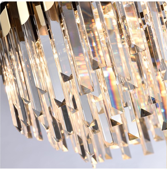 Modern 2024 Lustres LED Matte Black Crystal Pendant Lamp Luxury Ceiling Chandelier Dimmable Home Decor for Dining Table