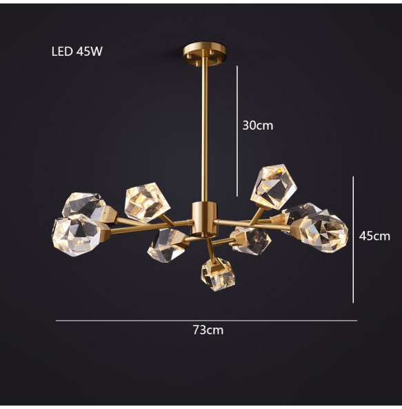 Modern Hanglamp Diamond Crystal Brass LED Hanging Lamp Lustre Gold Pendant Light Luxury Home Decor Living Room Dining Room