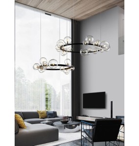 Nordic Style LED Lustre Pendant Light Home Decor American Industrial Style Modern Suspension Hanging Lamp Living Room Bedroom