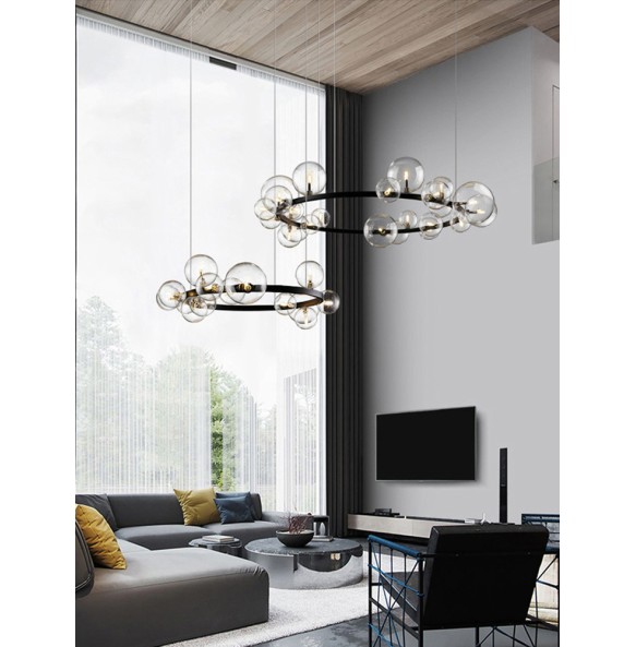 Nordic Style LED Lustre Pendant Light Home Decor American Industrial Style Modern Suspension Hanging Lamp Living Room Bedroom