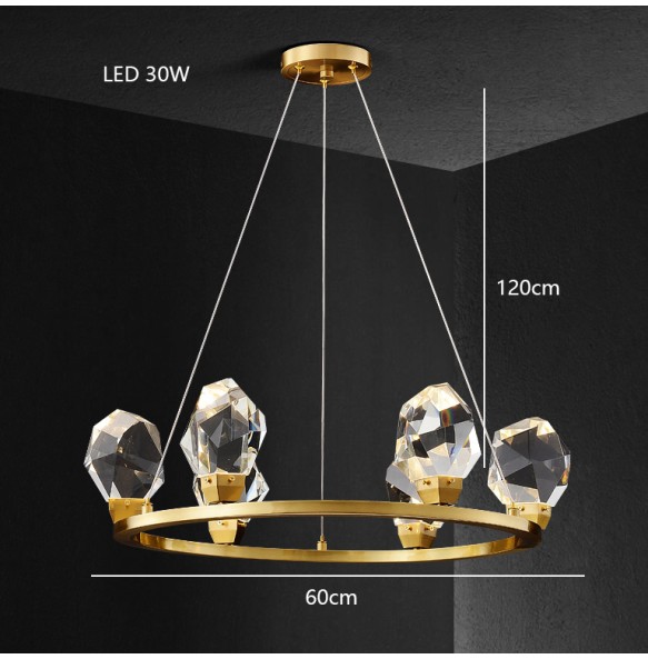 Modern Hanglamp Diamond Crystal Brass LED Hanging Lamp Lustre Gold Pendant Light Luxury Home Decor Living Room Dining Room