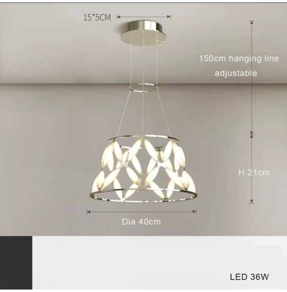 Minimalist Led Pendant Light Fancy Lampshade Suspension Luminaire Lustre Modern Dining Chandelier for 2024 Christmas Decoration