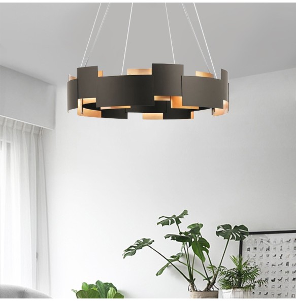 Light Luxury Home Decor Post Modern Black Gold LED Pendant Light Nordic Style Hanging Lamp Restaurant Cafe Hotel