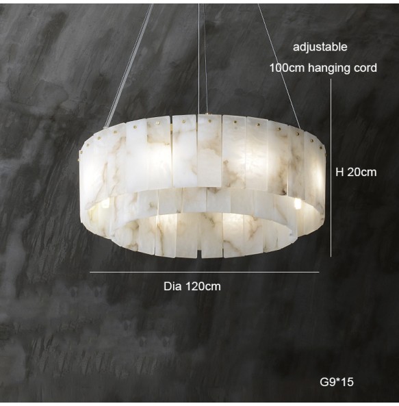 Postmodern LED Natural Marble Pendant Light Home Decor Elegant Suspension Luminaire Lustre Living Room Villa Chandelier