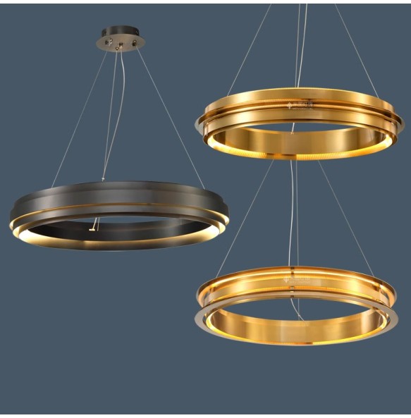 New Design Post-modern Italian Ring Pendant Lamp Home Decor Ceiling Chandelier Led Lustres for Living Room Bedroom Lamparas