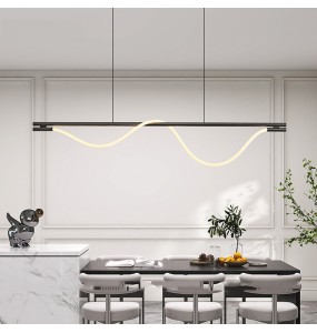 2024 Modern Long Silicone Strip Hanglamp Bar Kitchen Island Ceiling Chandelier Luminária Home Decor Lustres Dining Room Lampara