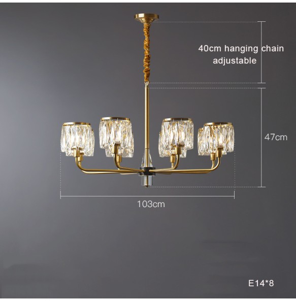 Led Vintage Brass Candle Shape Pendant Lamp New Lustre Home Appliance Crystal Chandelier Dimmable Ceiling Lamparas for Foyer