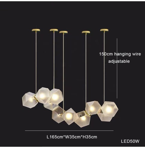 Minimalist Glass Pendant Lights Led Art Decor Long Lamp Chandelier 2024 Suspension Luminaires Lustres for Dining Room Table