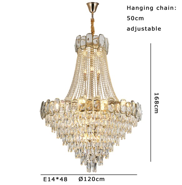 Nordic Large Crystal Ceiling Chandelier Room Decor Big Hanging Lamps Lustre Lampara for Villa Foyer Stairwell