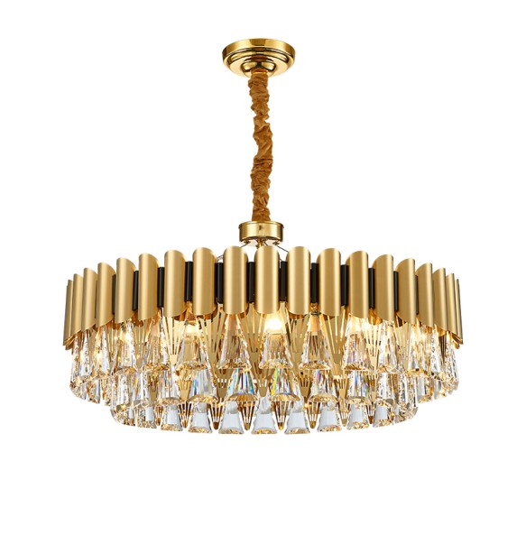 Luxury Gold Pendant Light Big 2024 Classic LED Dimmable Crystal Light Fixture Lustre Home Appliance Home Decor Dining Room