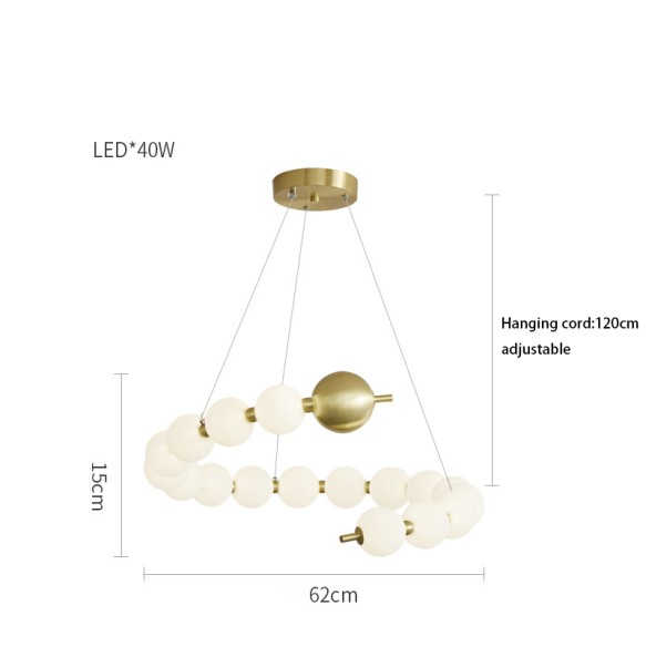 LED Modern Suspension Ivory White Pearl Necklace Shaped Pendant Light Room Decor Ball Hanging Lamp Home Decor Light Fixture