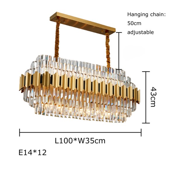 Nordic Gold Crystal Ceiling Chnadelier Home Decor Luxury Hanging Lamps over Dining Table Living Room Lustre Big Lamps