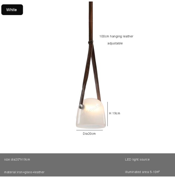 Modern 2024 Leather Belt Ceiling Chandelier Luxury Glass Pendant Light Lustres Home Decor Led Lamps for Dining Room Living Room