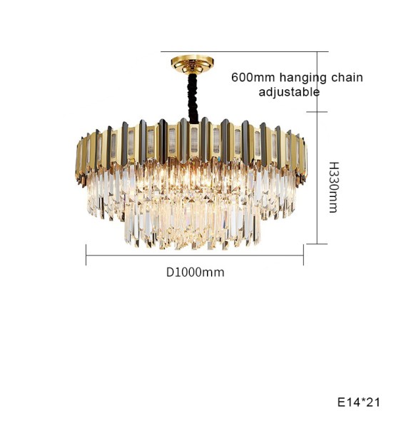 Postmodern New Trend LED Pendant Light Gold Chandelier Dimmable Home Decor Crystal Lustre Lampara for Living Room